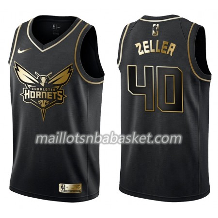 Maillot Homme Charlotte Hornets Cody Zeller 40 Nike Noir Gold Edition Swingman